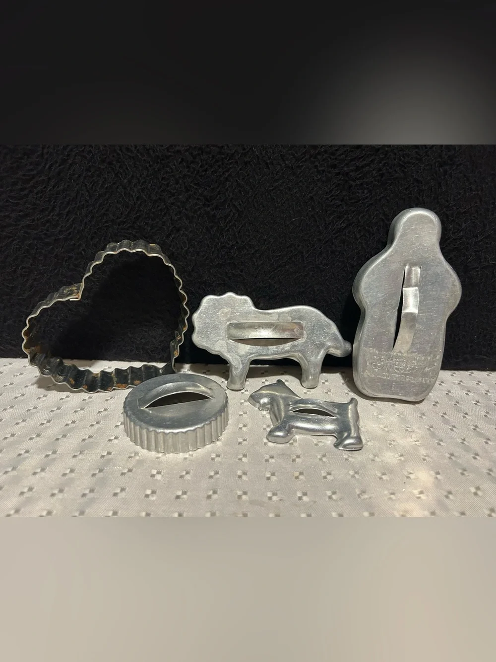 Vintage Lot of 15 Aluminum Cookie Cutters w/Handles - Animals Seasonal & More